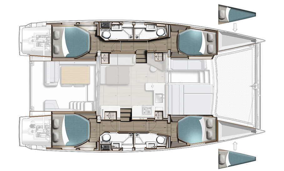 Leopard 45 Catamaran Layout